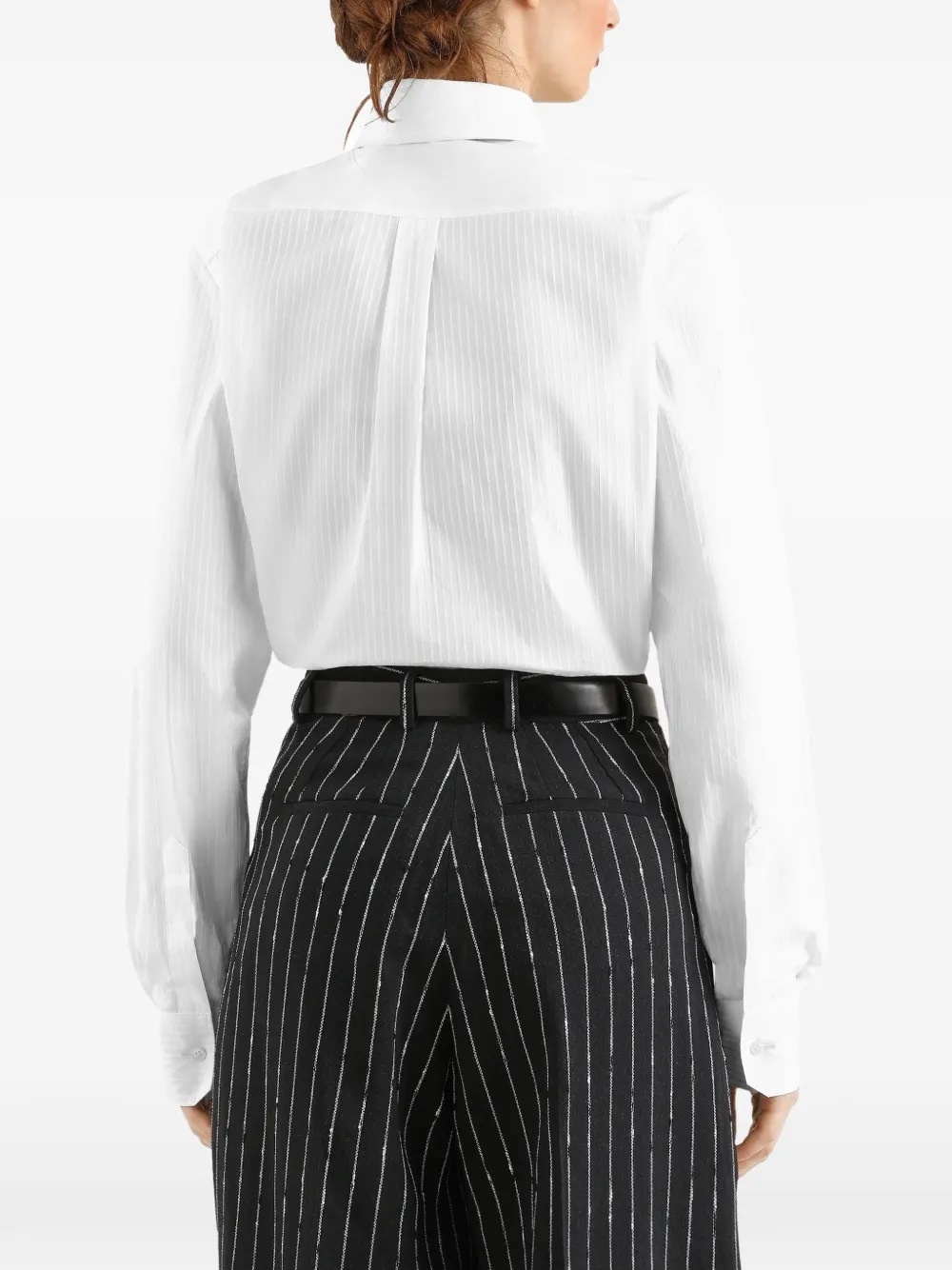 Dolce & Gabbana Gestreepte popeline blouse Wit