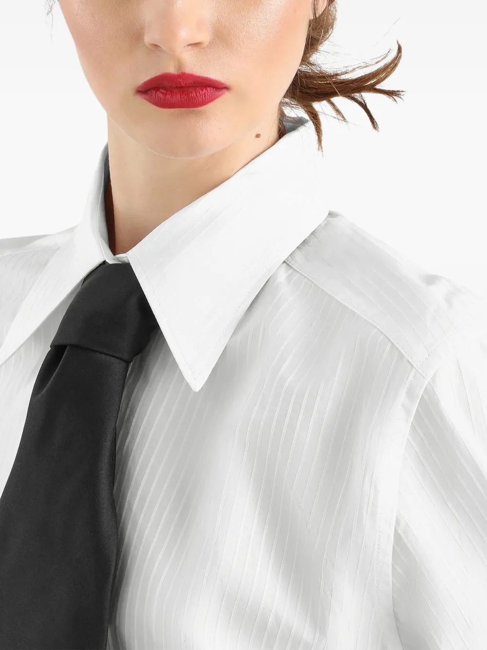 Dolce & Gabbana Gestreepte popeline blouse Wit