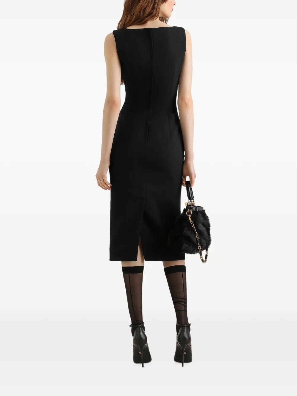 Dolce & Gabbana Crêpe jurk van dubbel wol Zwart