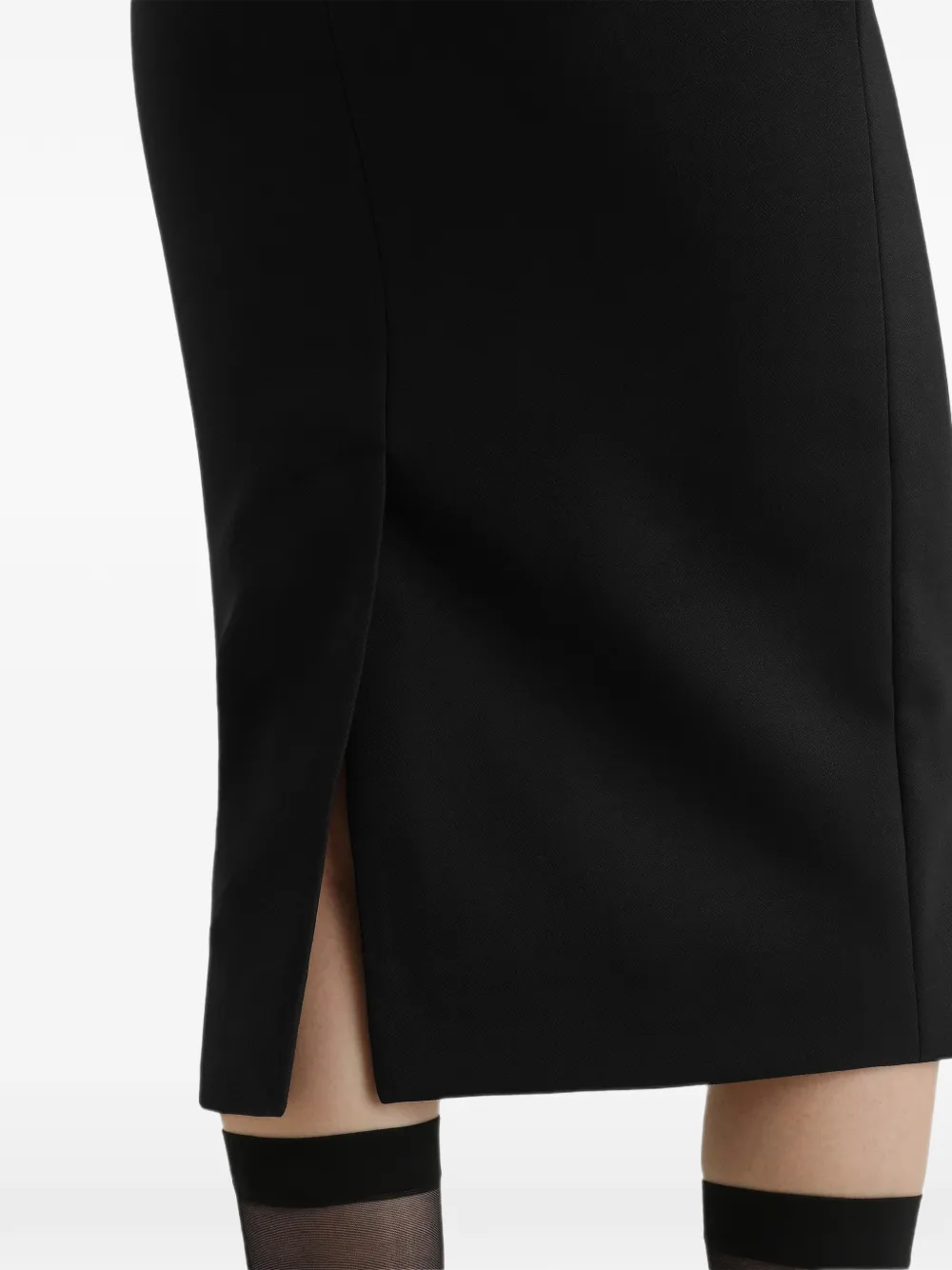 Dolce & Gabbana Crêpe jurk van dubbel wol Zwart