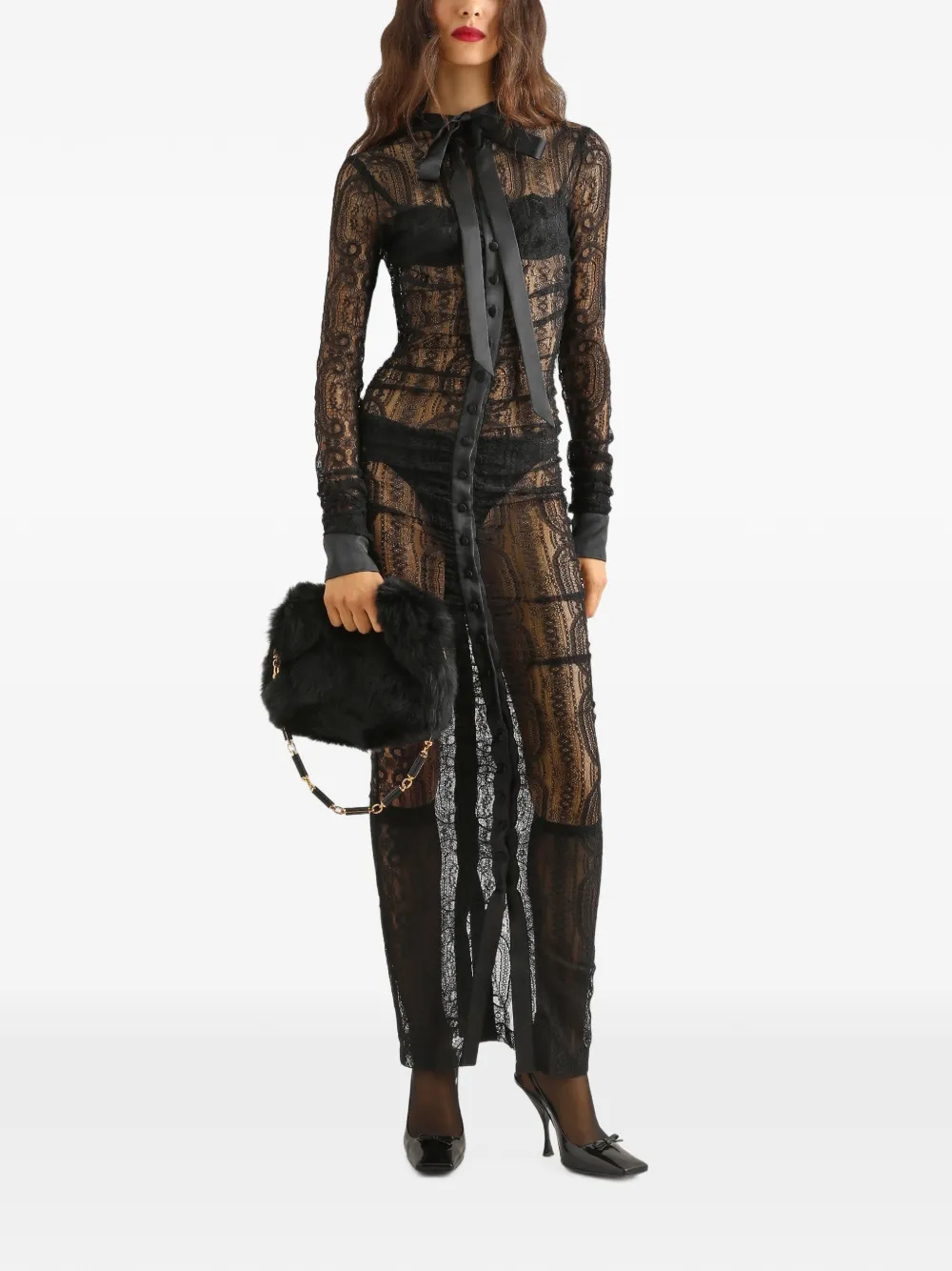 Dolce & Gabbana Jurk met kant Zwart