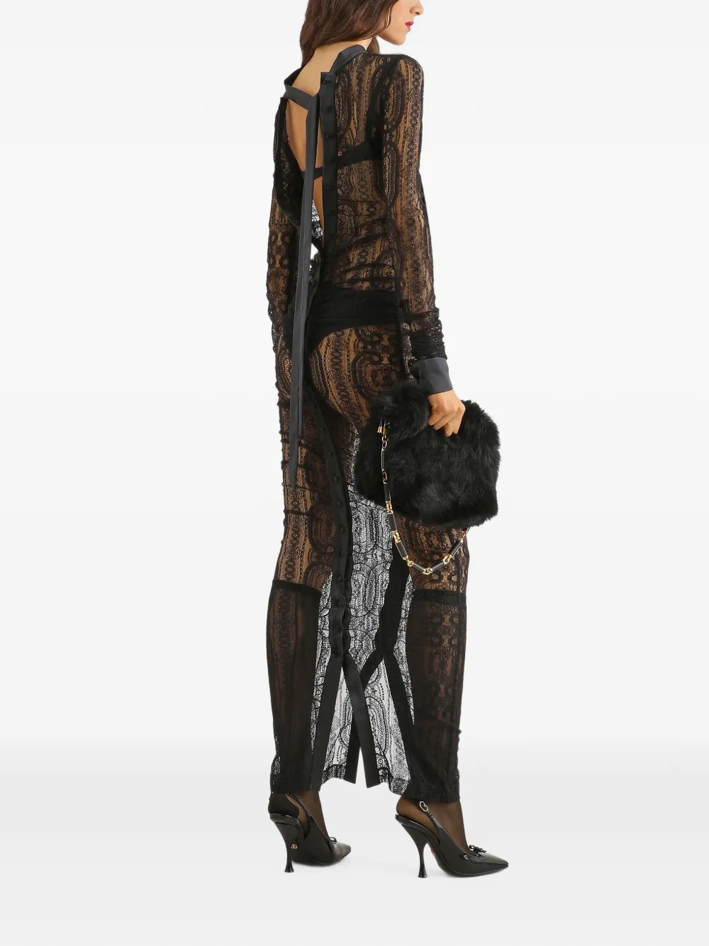 Dolce & Gabbana Jurk met kant Zwart