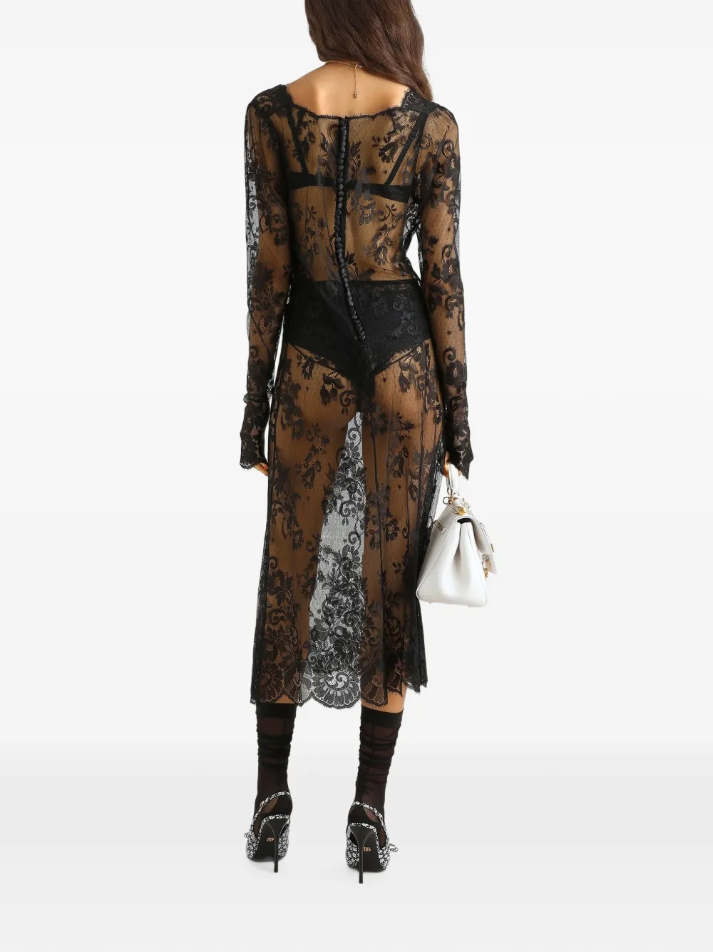Dolce & Gabbana Jurk met kant Zwart