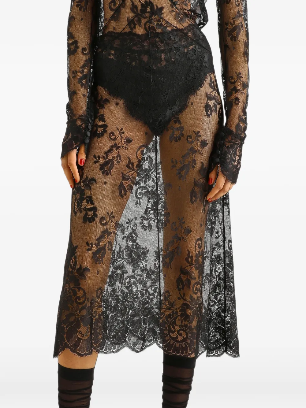 Dolce & Gabbana Jurk met kant Zwart