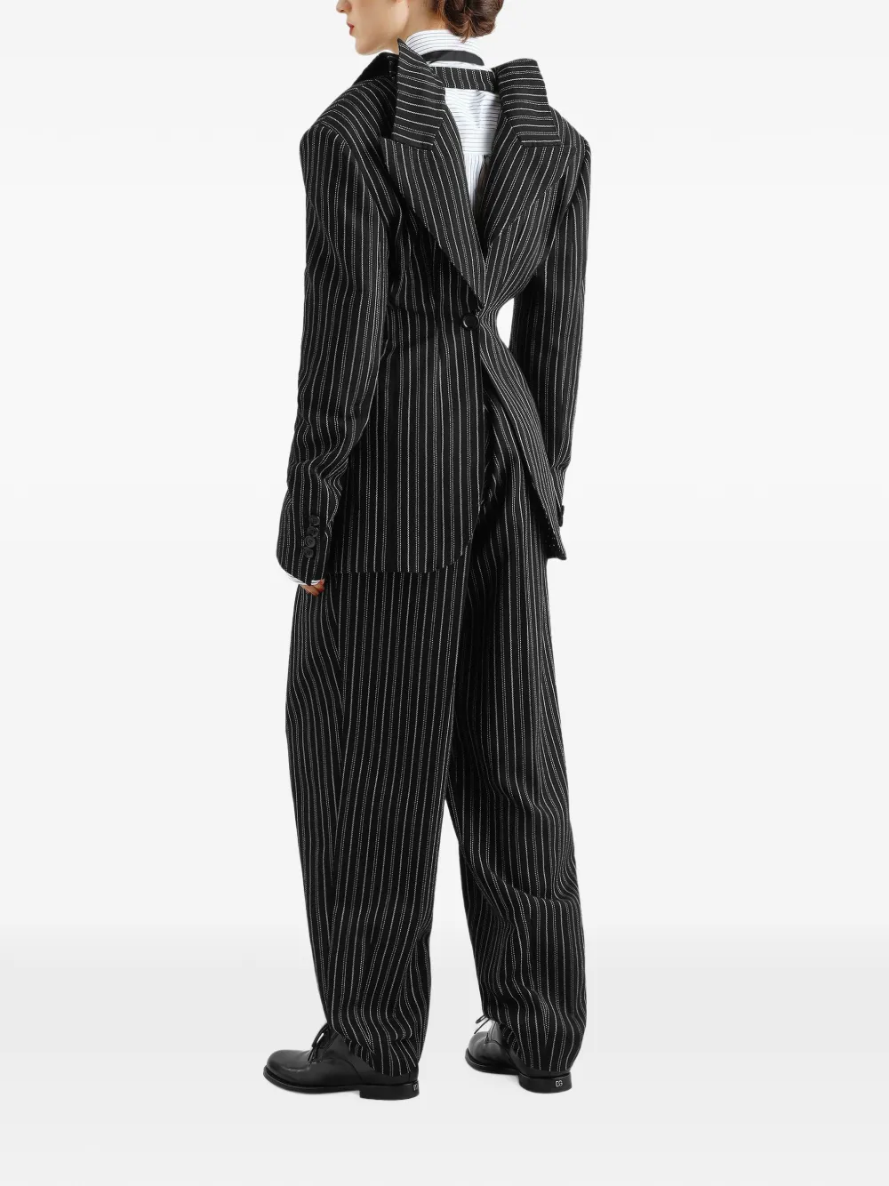 Dolce & Gabbana pinstripe virgin-wool trousers Zwart