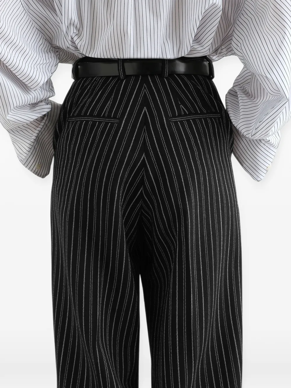 Dolce & Gabbana pinstripe virgin-wool trousers Zwart