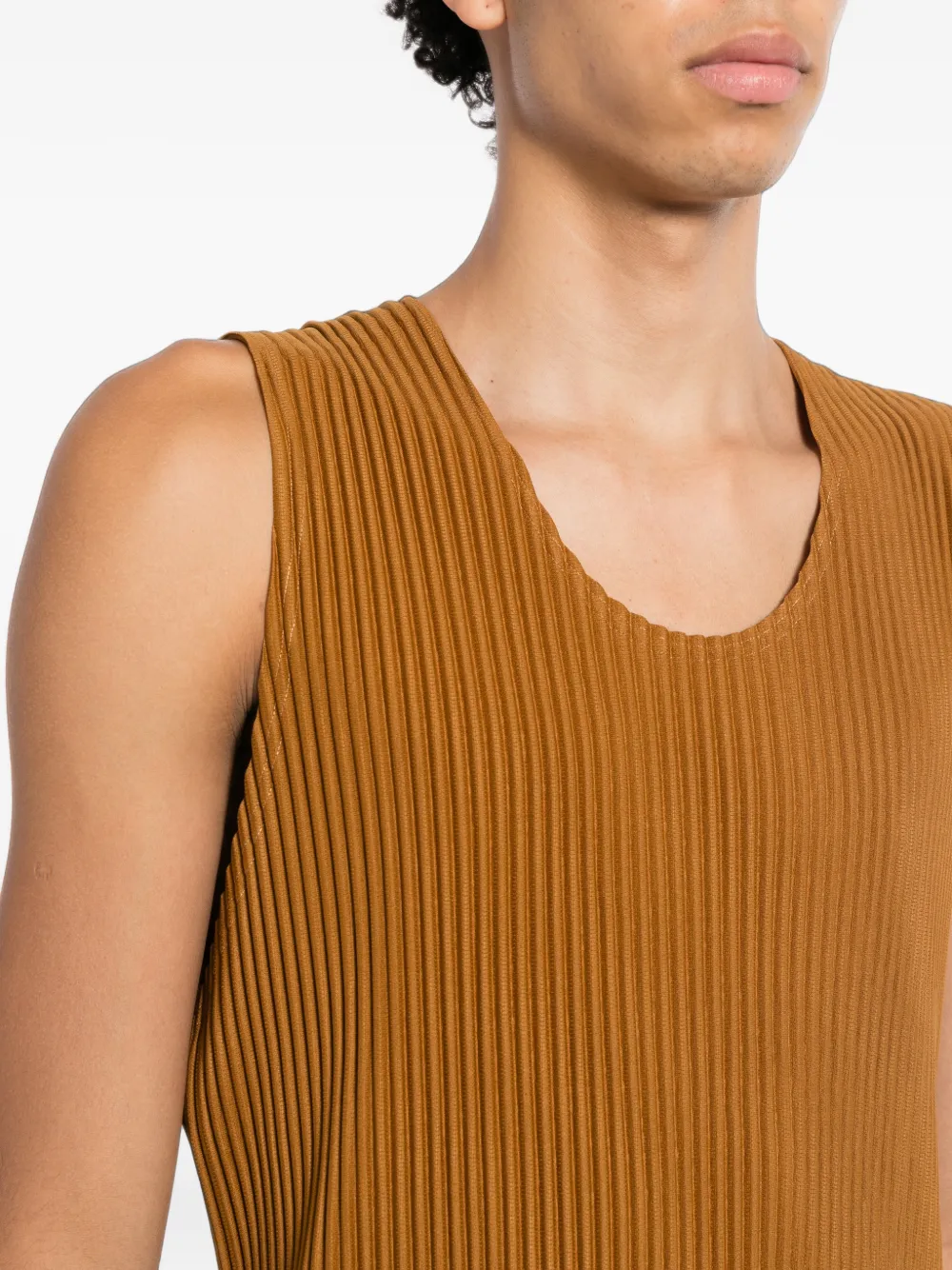 Homme Plissé Issey Miyake Plissé hemd Bruin