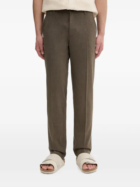 Les Deux logo-embroidered pressed-crease trousers