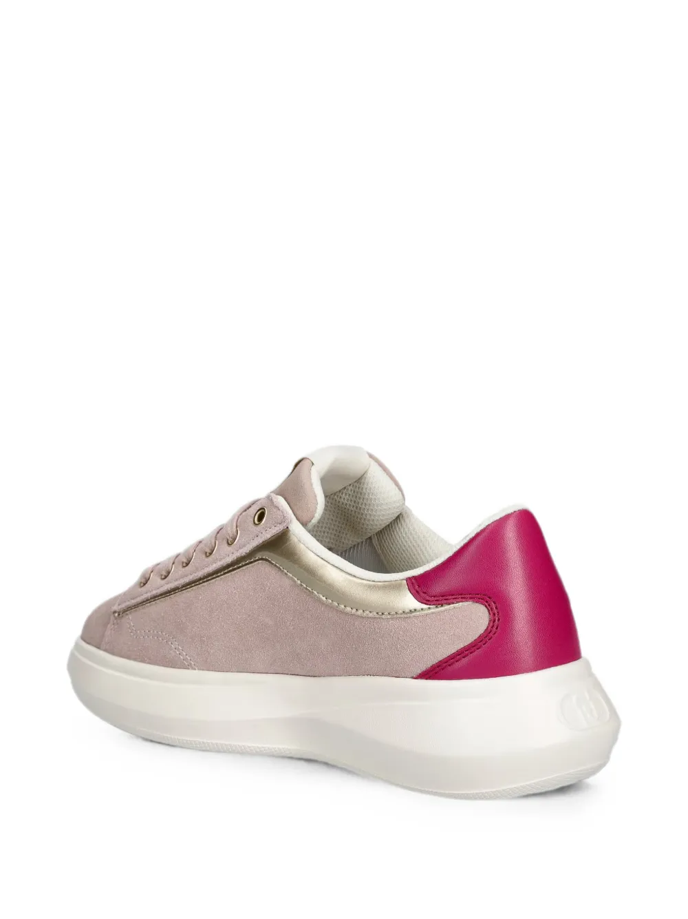 LIU JO rhinestone-logo suede sneakers Roze