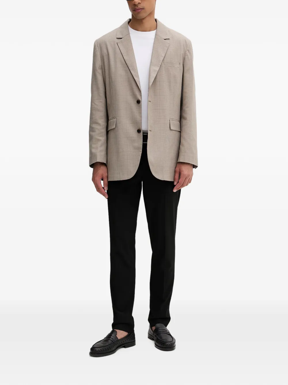 Les Deux James geruite blazer Beige
