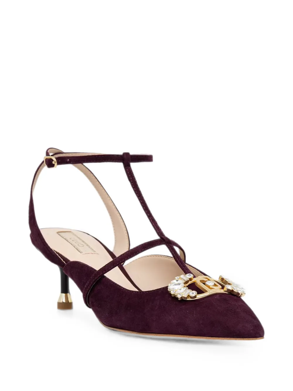 LIU JO crystal-embellished pointed-toe pumps Paars