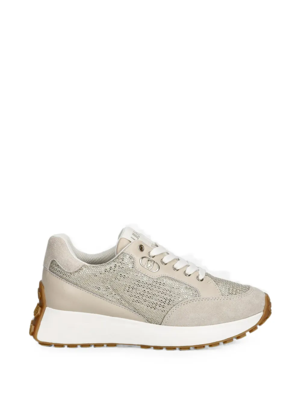 LIU JO suede-trim panelled sneakers - Nude