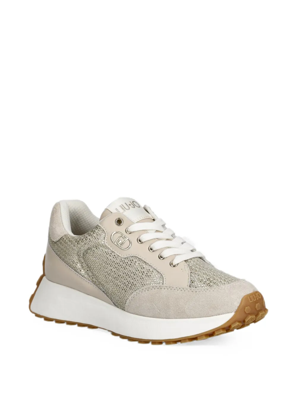 LIU JO suede-trim panelled sneakers Beige