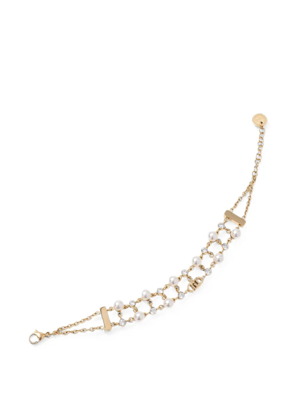 LIU JO crystal-embellished faux-pearl bracelet - Gold