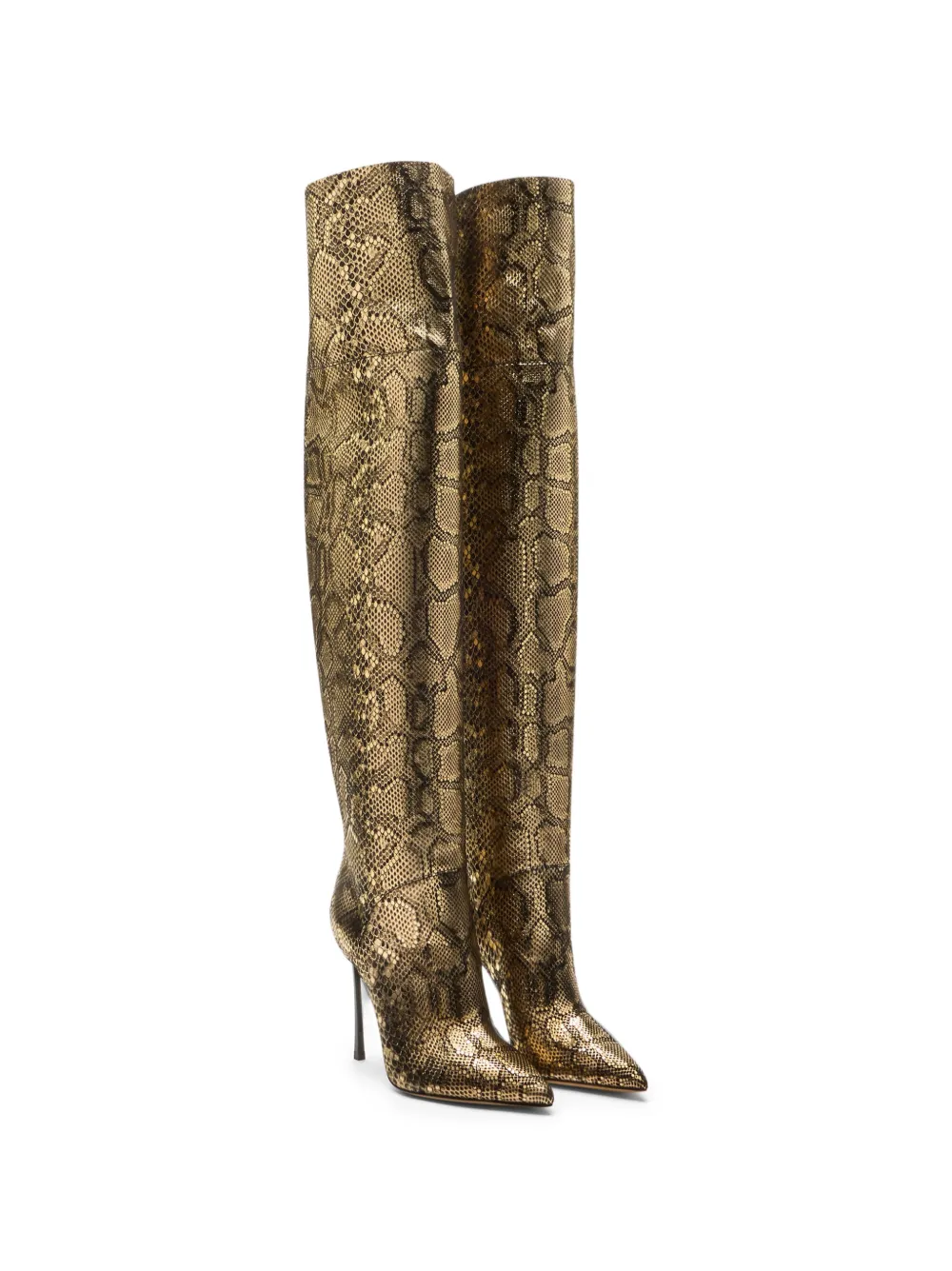 Casadei Blade Goldfinger Corsario over-the-knee boots Goud
