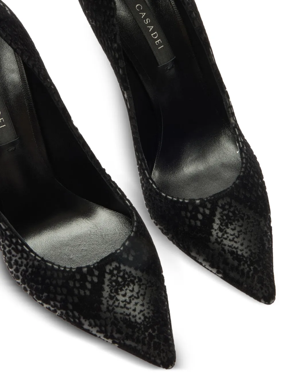 Casadei Blade Kitana python-effect pumps Zwart