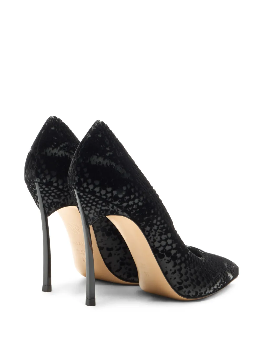 Casadei Blade Kitana python-effect pumps Zwart
