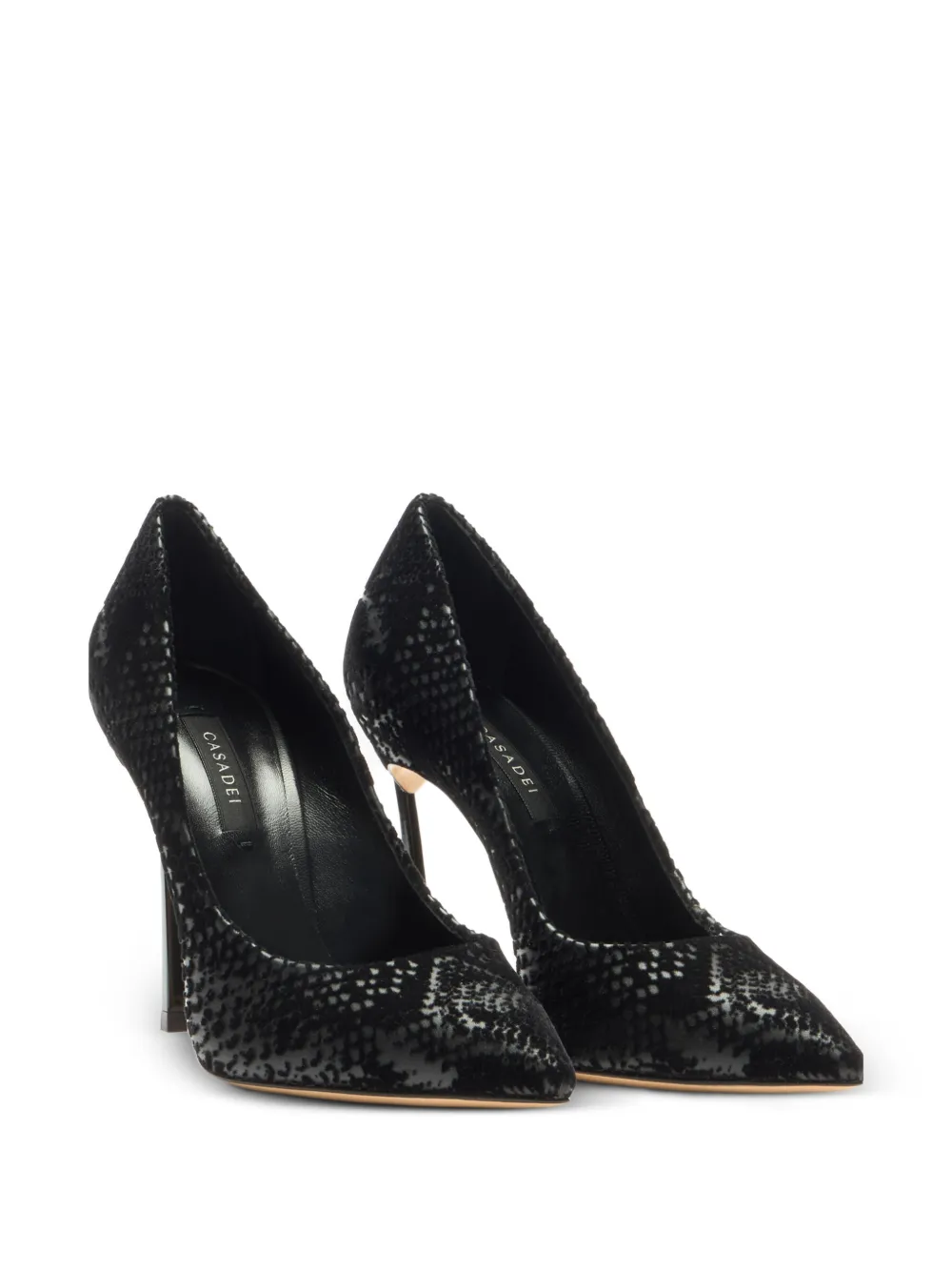 Casadei Blade Kitana python-effect pumps Zwart