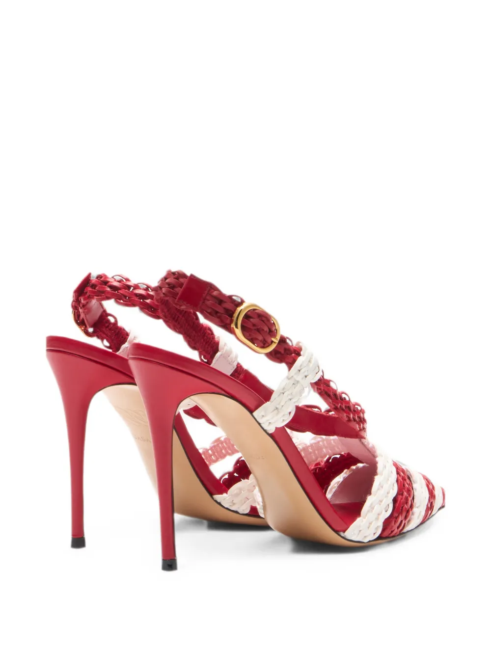 Casadei Julia Avenida Enriquez woven pumps Rood