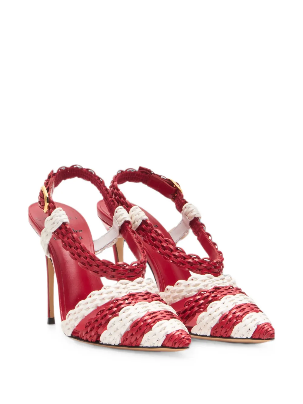 Casadei Julia Avenida Enriquez woven pumps Rood