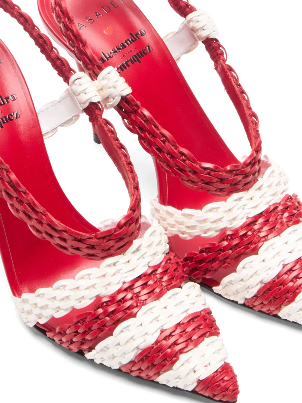 Casadei Julia Avenida Enriquez woven pumps Rood