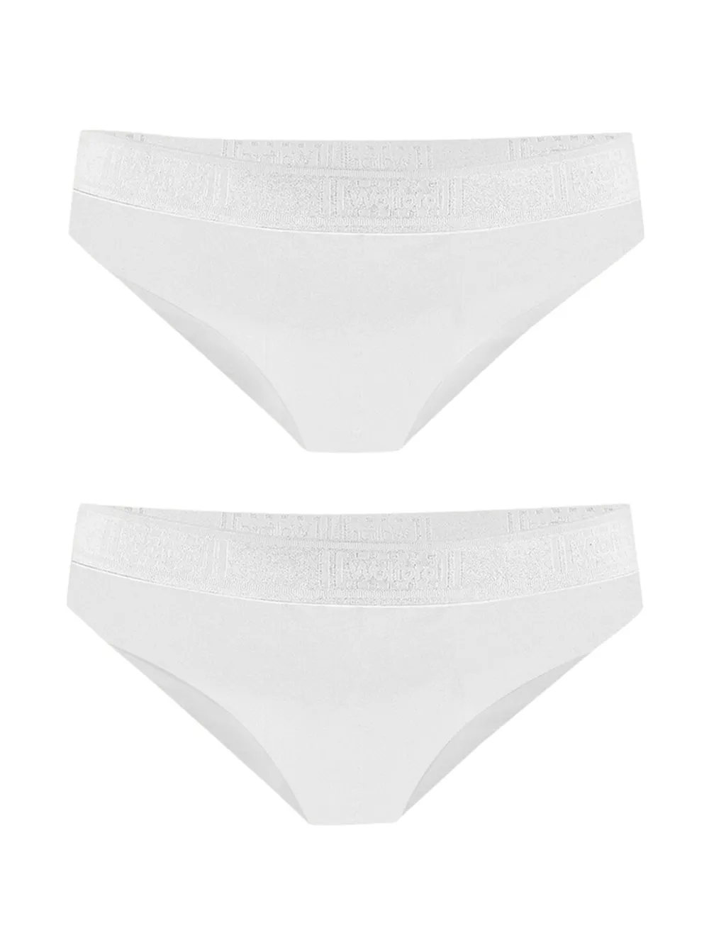 Wolford Slip Pure con logo in vita (2 pezzi) - Bianco