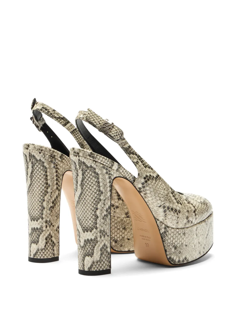 Casadei Patty python-print platform pumps Beige