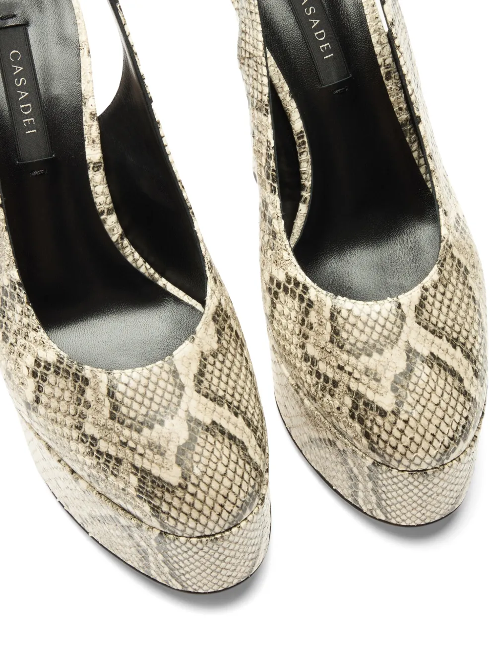 Casadei Patty python-print platform pumps Beige