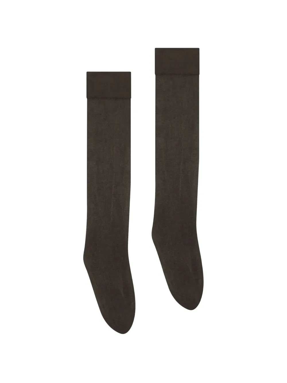 Wolford Touch Satin Knee-high Socks In Brown