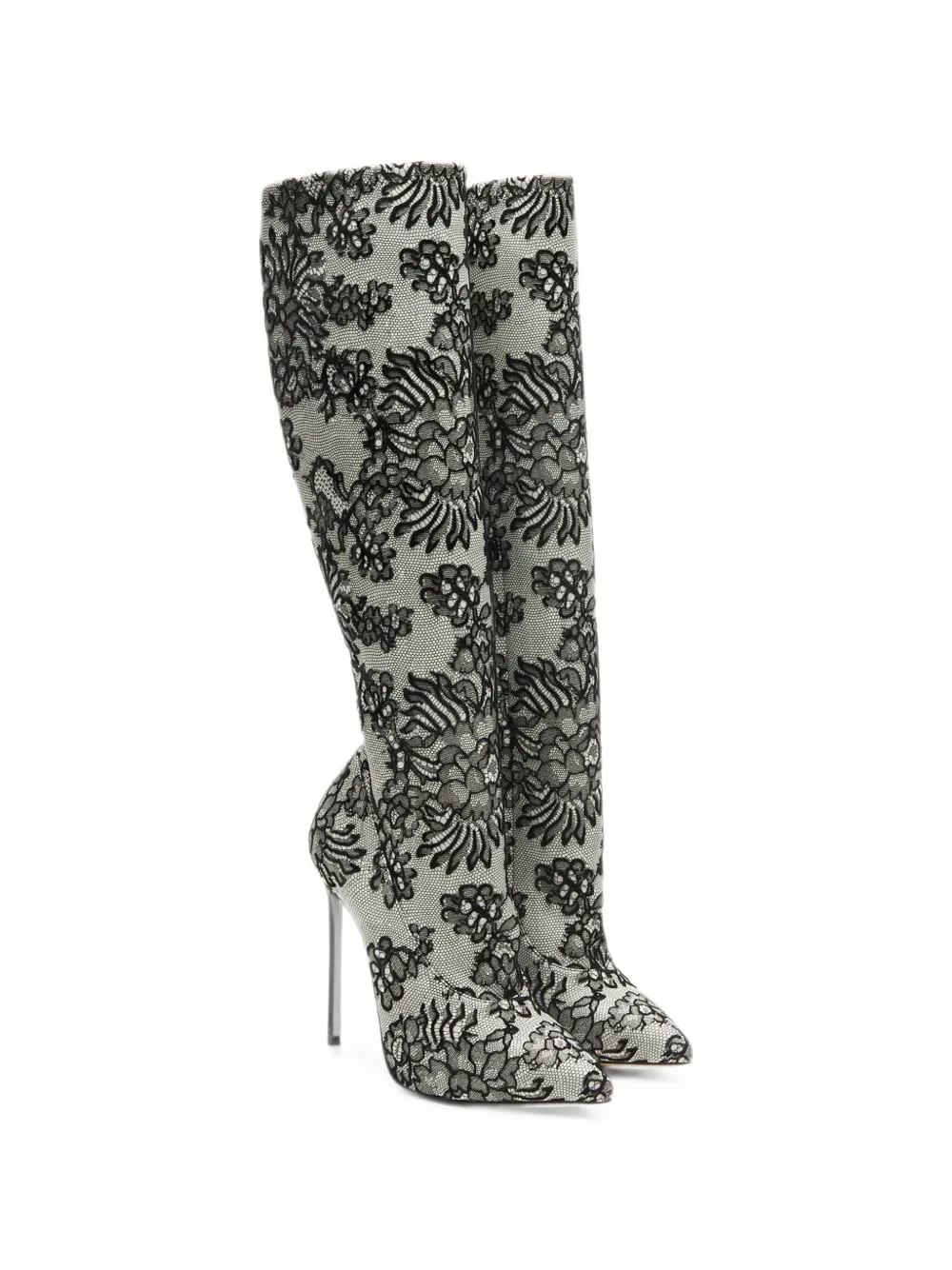 Casadei Blade Pandora lace-effect boots Grijs