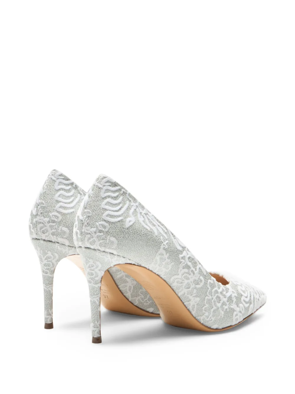 Casadei Julia Rigel floral-flock pumps Zilver