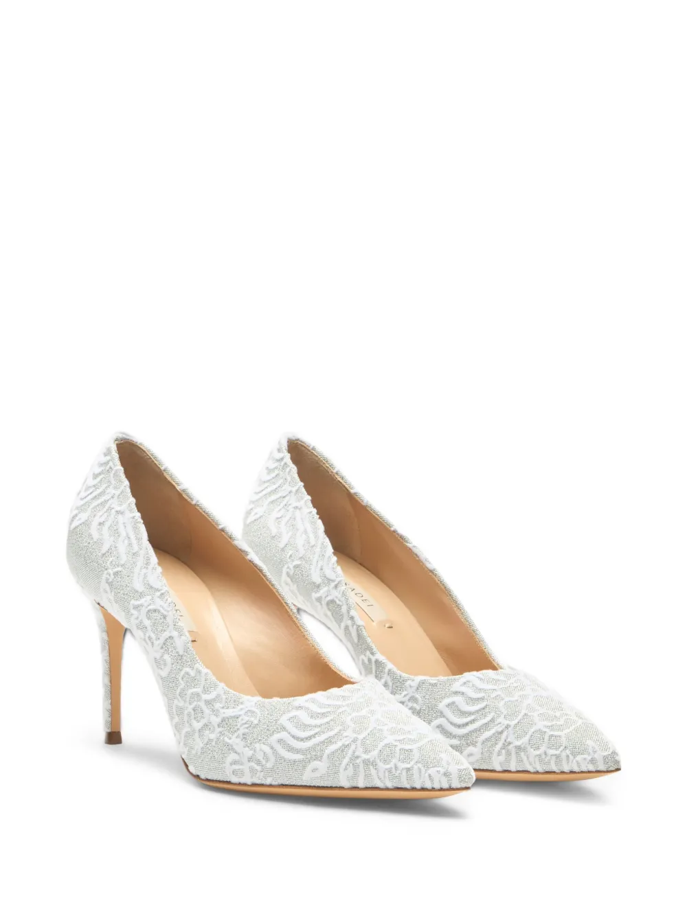 Casadei Julia Rigel floral-flock pumps Zilver