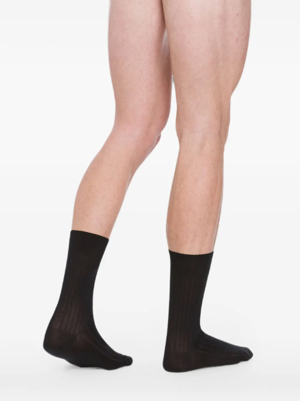 Wolford Ribgebreide sokken Zwart