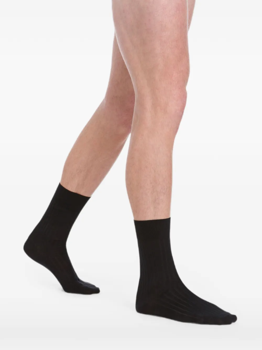 Wolford Ribgebreide sokken Zwart