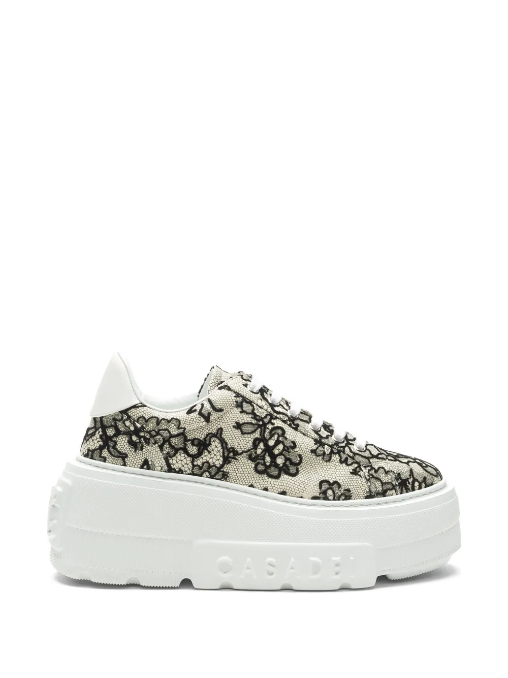 Casadei Nexus Pandora floral-lace sneakers - Bianco