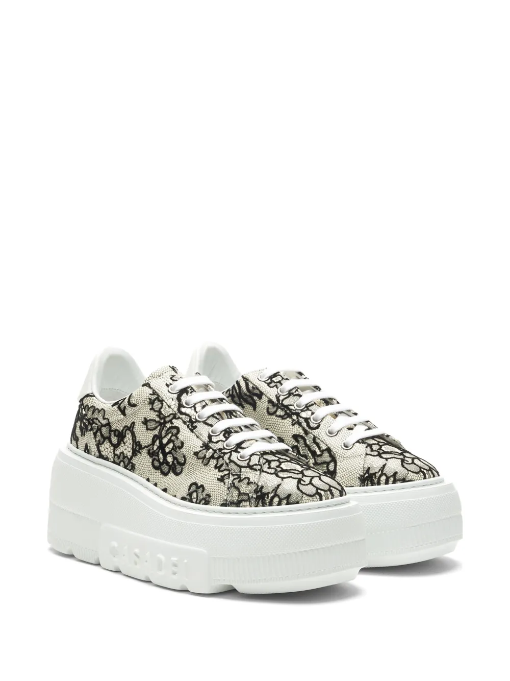 Casadei Nexus Pandora floral-lace sneakers Wit