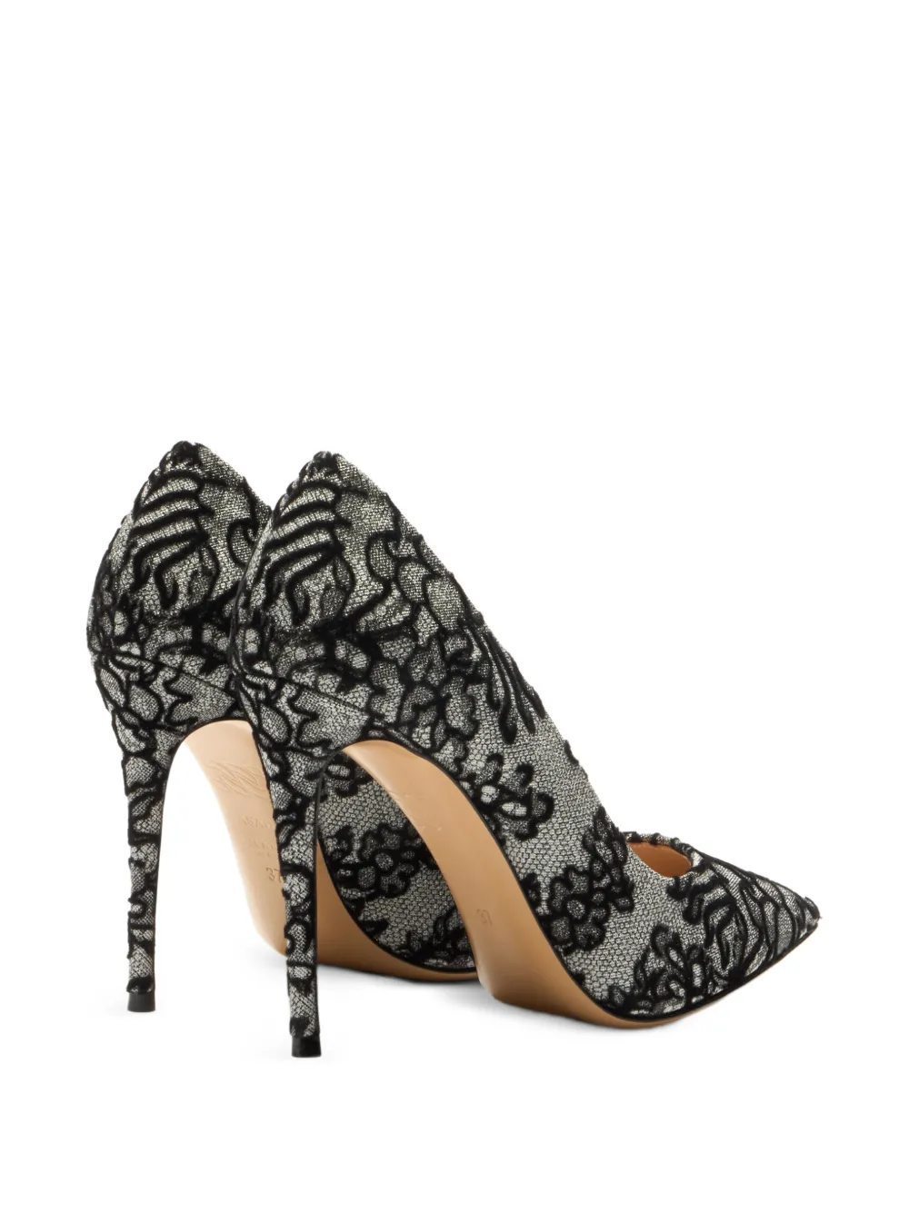 Casadei Julia Rigel flocked pumps Zwart