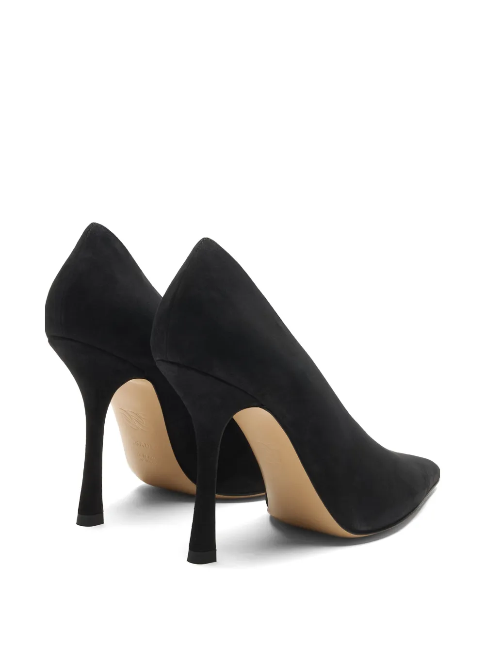 Casadei Nina asymmetrical suede pumps Zwart