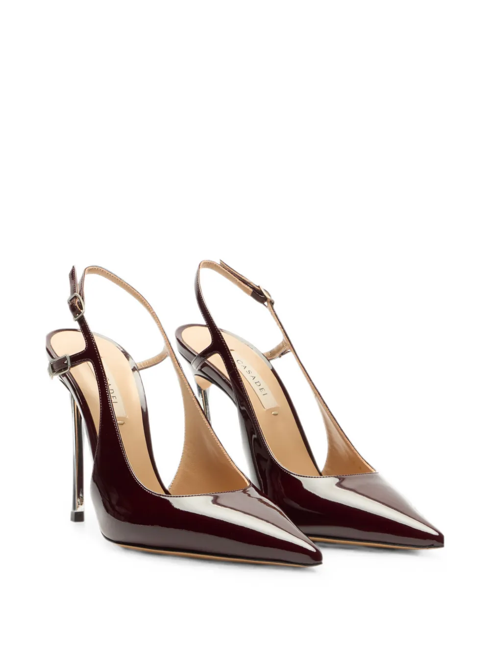 Casadei Superblade patent leather slingback pumps Rood