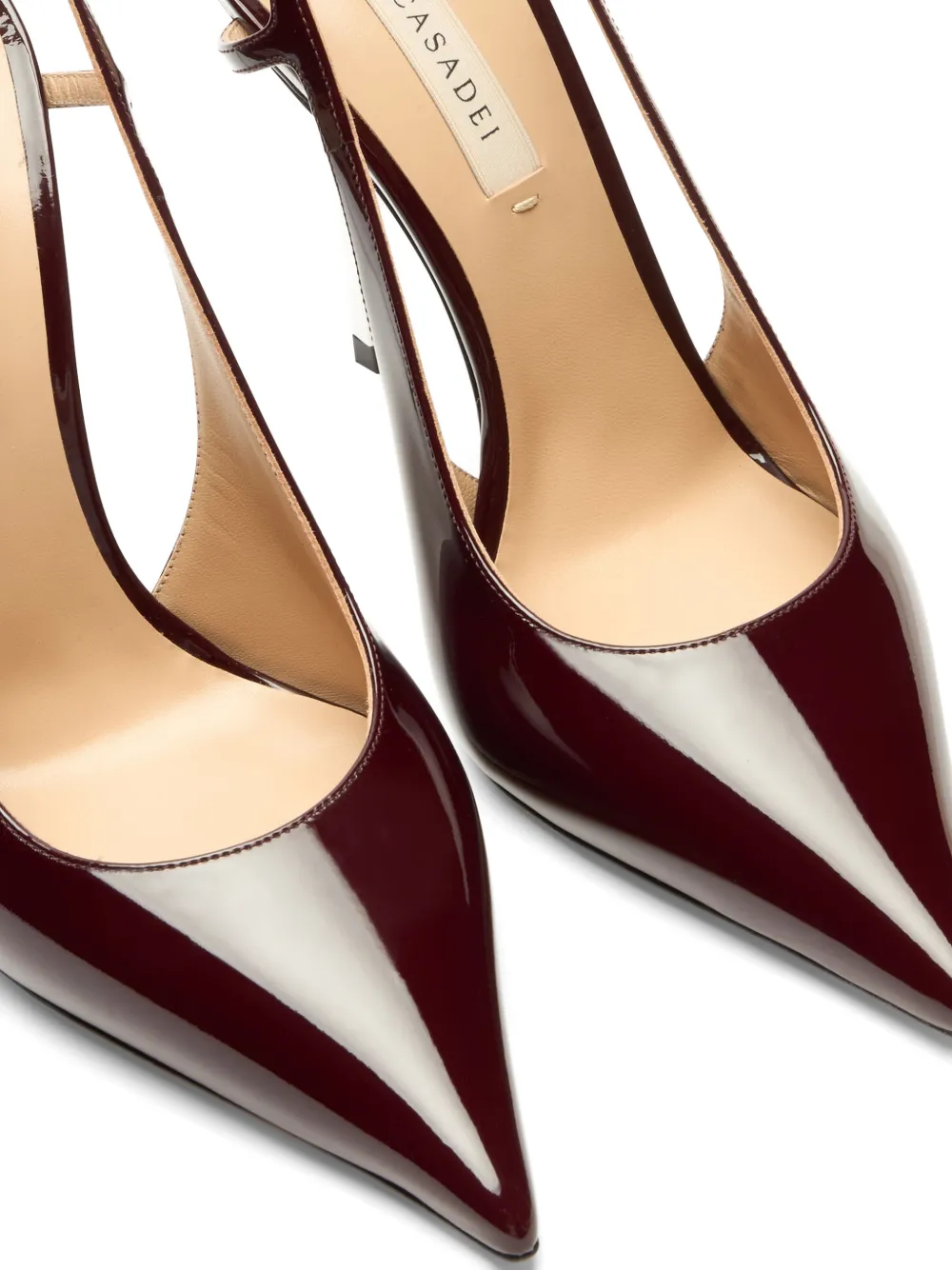 Casadei Superblade patent leather slingback pumps Rood