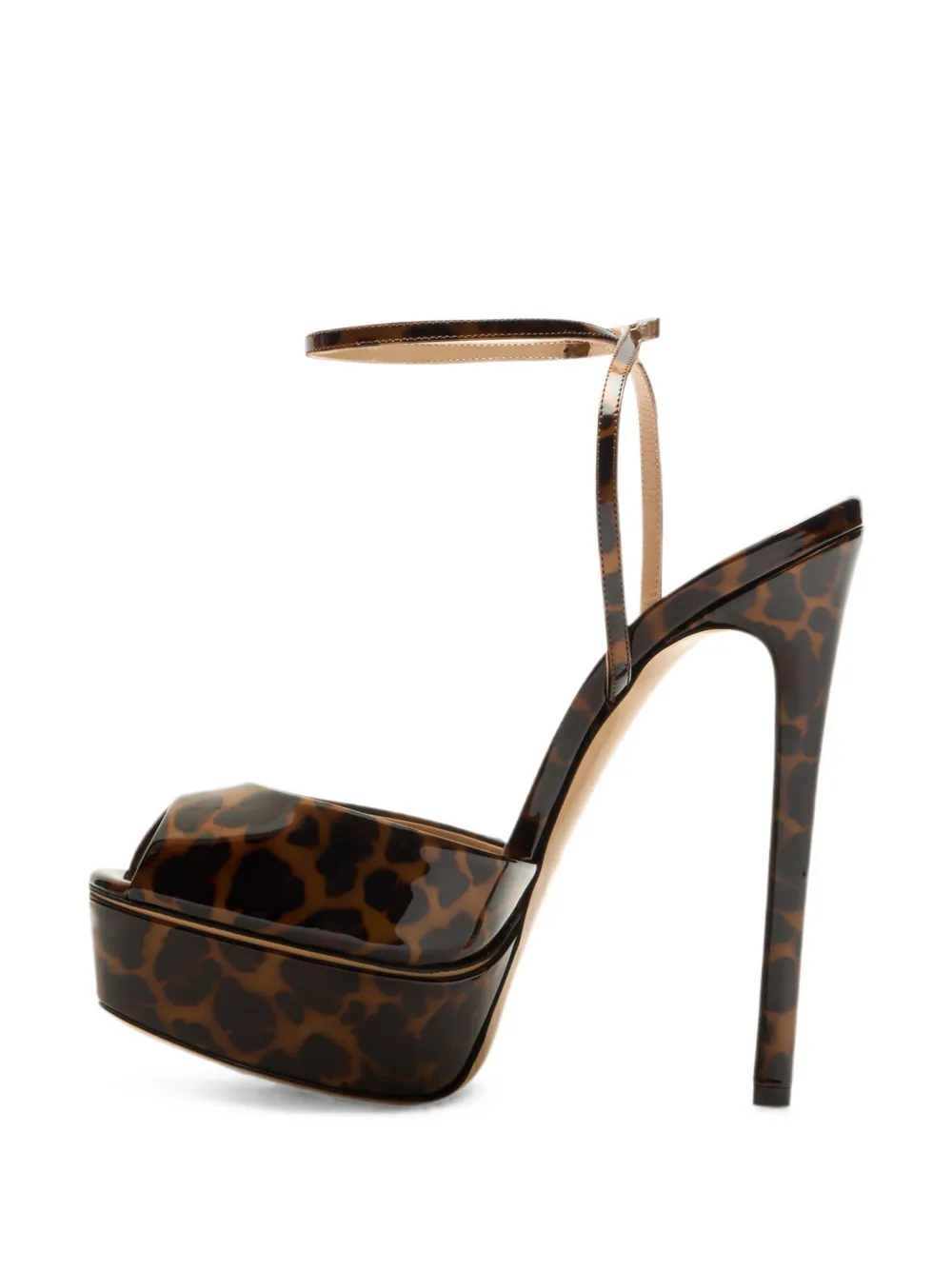 Casadei Flora leopard-print platform sandals Beige