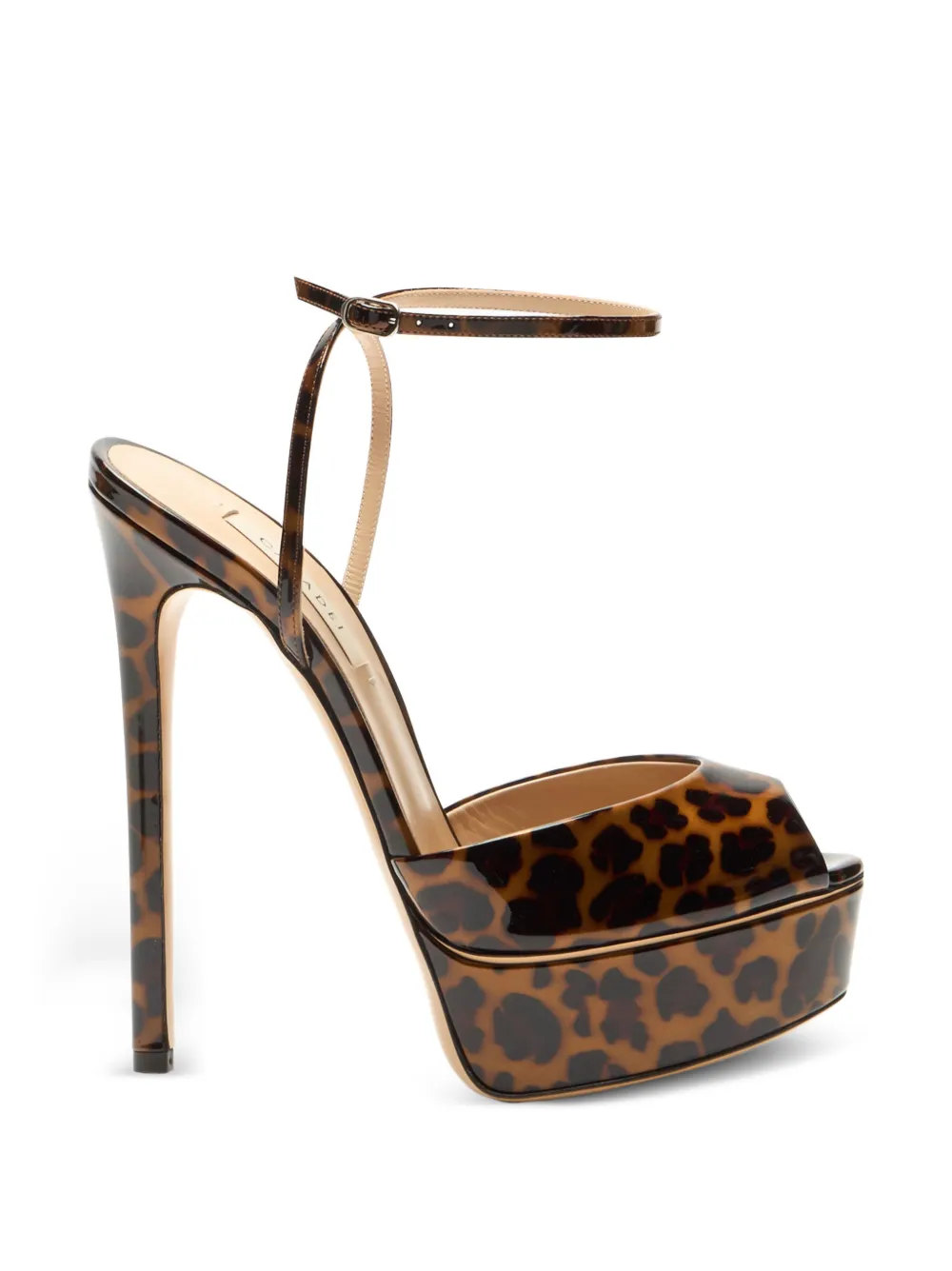 Casadei Flora leopard-print platform sandals Beige