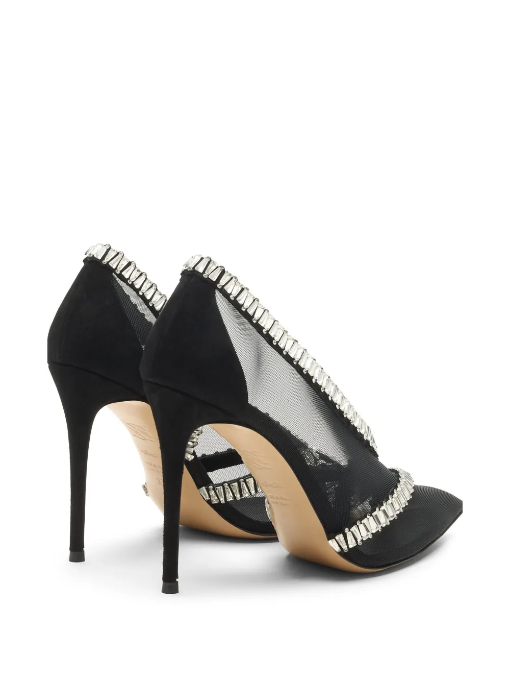 Casadei Julia Heaven rhinestone-embellished mesh pumps Zwart
