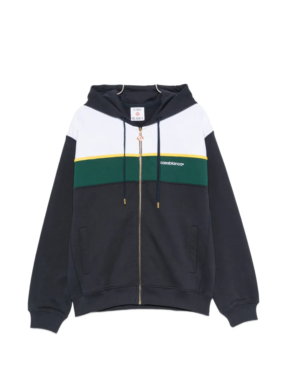 Casablanca colour-block zip-up hoodie - Blue