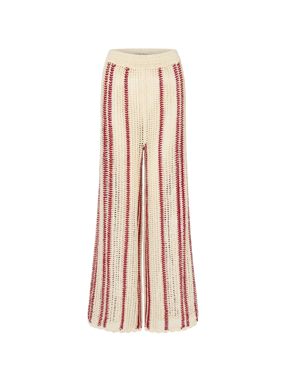 All That Remains Suki Crochet-knit Flared Trousers In Brown