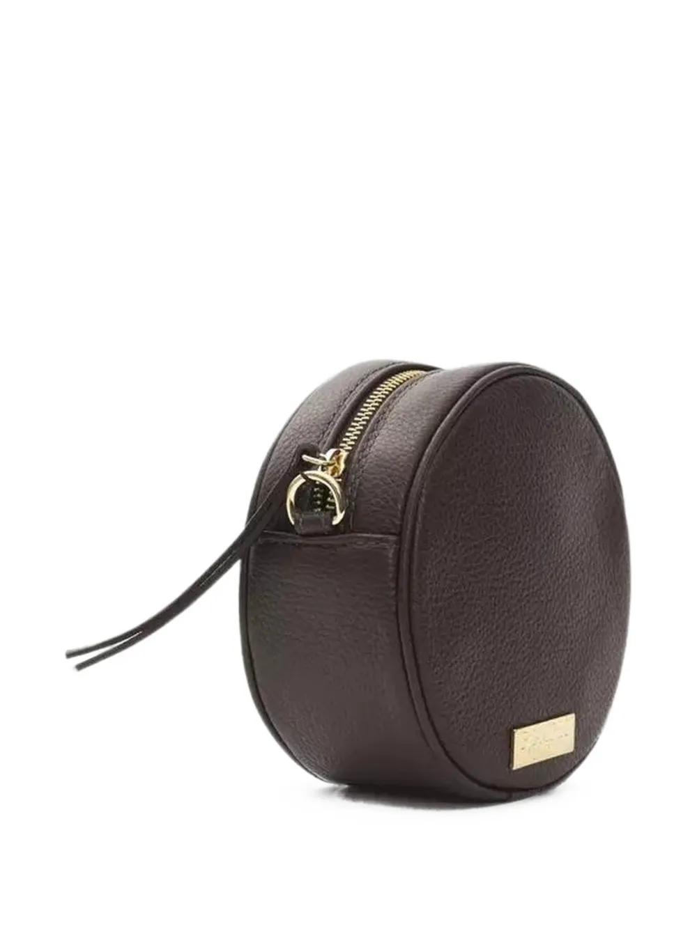 POMPEI DONATELLA Ronde leren crossbodytas Bruin