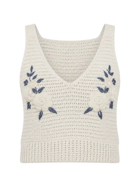 All That Remains Iris floral-embroidered crochet top