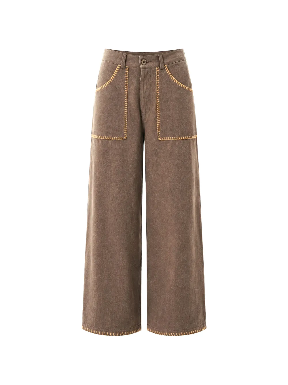 estudio niksen wide-leg trousers - Marrone