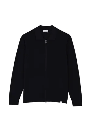 NN07 Gustav Collared zip-fastening Cardigan | Black | FARFETCH