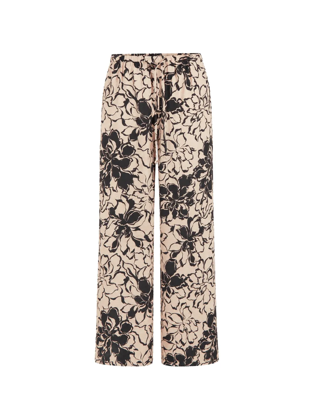 Solaqua Giulia Floral-print Trousers In Neutral
